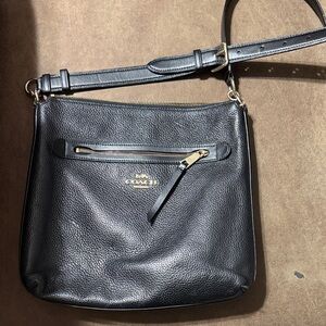 Coach Black Pebbled Leather Shoulder Bag